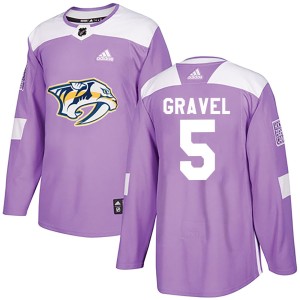 Youth Adidas Nashville Predators Kevin Gravel Purple Fights Cancer Practice Jersey - Authentic
