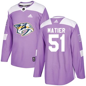 Youth Adidas Nashville Predators Jack Matier Purple Fights Cancer Practice Jersey - Authentic