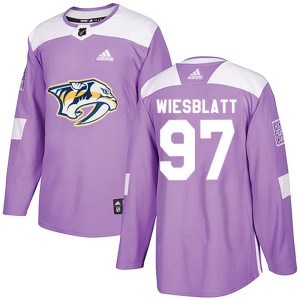 Youth Adidas Nashville Predators Oasiz Wiesblatt Purple Fights Cancer Practice Jersey - Authentic