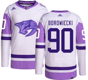 Youth Adidas Nashville Predators Mark Borowiecki Hockey Fights Cancer Jersey - Authentic