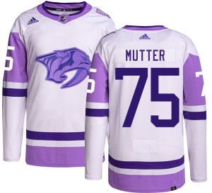 Youth Adidas Nashville Predators Navrin Mutter Hockey Fights Cancer Jersey - Authentic