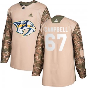 Men's Adidas Nashville Predators Alexander Campbell Camo Veterans Day Practice Jersey - Authentic