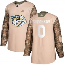 Men's Adidas Nashville Predators Fedor Svechkov Camo Veterans Day Practice Jersey - Authentic