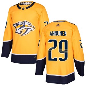 Men's Adidas Nashville Predators Justus Annunen Gold Home Jersey - Authentic