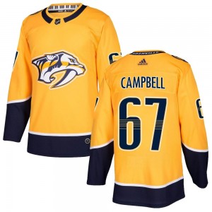 Men's Adidas Nashville Predators Alexander Campbell Gold Home Jersey - Authentic