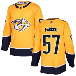 Men's Adidas Nashville Predators Dante Fabbro Gold Home Jersey - Authentic