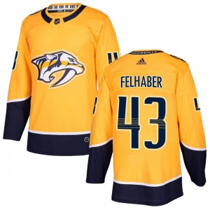 Men's Adidas Nashville Predators Tye Felhaber Gold Home Jersey - Authentic