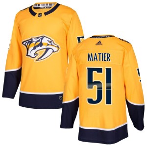 Men's Adidas Nashville Predators Jack Matier Gold Home Jersey - Authentic