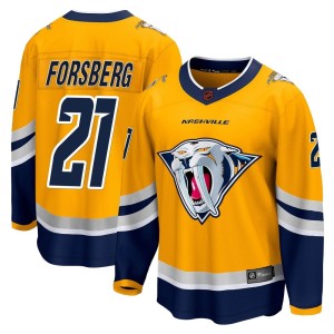 Men's Fanatics Branded Nashville Predators Peter Forsberg Yellow Special Edition 2.0 Jersey - Breakaway