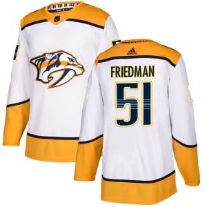 Youth Adidas Nashville Predators Mark Friedman White Away Jersey - Authentic