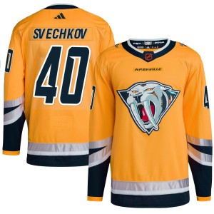 Youth Adidas Nashville Predators Fedor Svechkov Yellow Reverse Retro 2.0 Jersey - Authentic