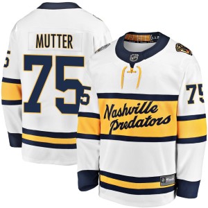 Youth Fanatics Branded Nashville Predators Navrin Mutter White 2020 Winter Classic Player Jersey - Breakaway