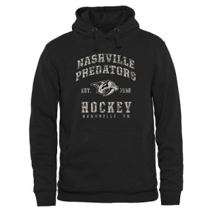 Men's Nashville Predators Black Camo Stack Pullover Hoodie -